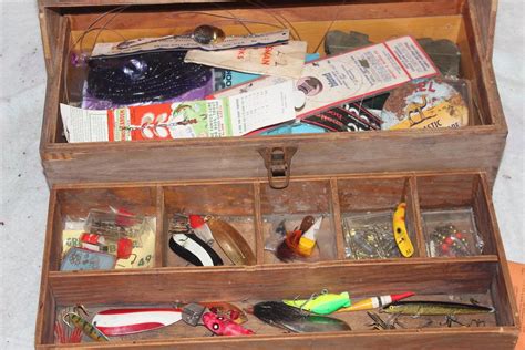 Wooden Tackle Box Full Brass Corners