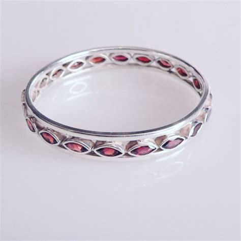 Sterling Silver Garnet Bangle Gina Kruger Jewellery Designs