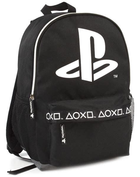 Playstation Logo Black Stylish Gamer Backpack 16 — Vanilla Underground