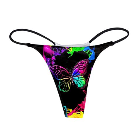 Yhgfvokj Womens Underwear Print Sexy Low Rise Underpants Comfort Bikini