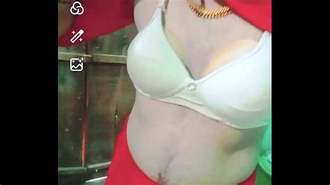 Indian Gay Crossdresser Gauri Sissy Xxx Video Call In Red Saree Showing His Boobs And Bra Strap