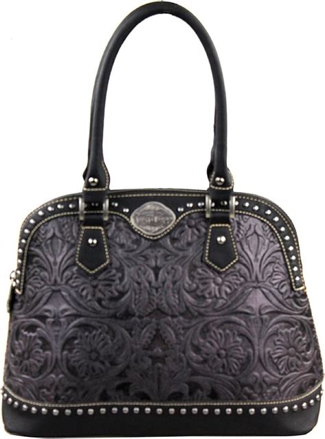 Trinity Ranch Tooled Design Collection Handbag Grey Handbags Amazon