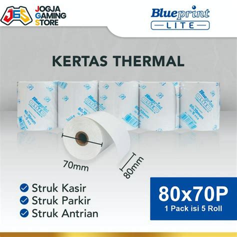 Jual Kertas Thermal Struk Kasir LITE BLUEPRINT 80x70 P 80x80 Mm 1