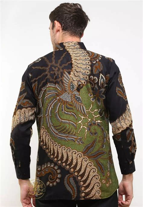 Jual Batik Mayung Eka Cendrawasih Ijo Kemeja Batik Pria Premium Slimfit