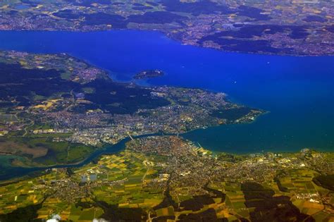 Konstanz Von Oben Landschaft Am Bodensee Und Berlinger See Bei