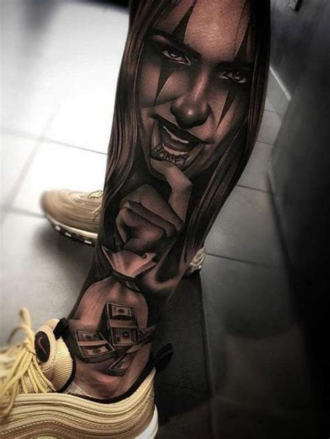 Pin by Стела Николаева on Tattoos Leg tattoo men Gangster tattoos