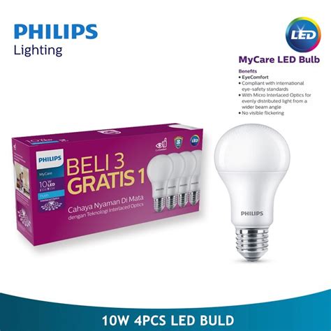 Jual Philips Lampu LED Buld MultiPack MyCare 12W 8W 10W 4PCS 6500K