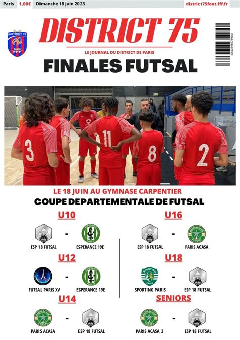 COUPES DEPARTEMENTALES FUTSAL LES FINALES 2023 District Parisien De