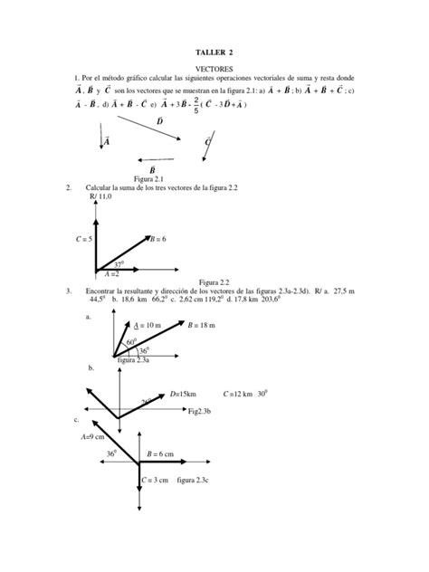 Taller 2 Pdf Vector Euclidiano Escalar Matemáticas