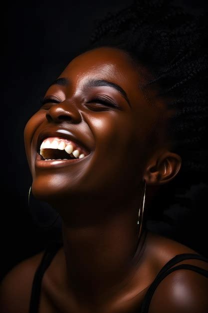 Premium Ai Image Closeup Of Beautiful Smiling Black Girl