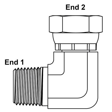 3 8 NPT Male X 1 4 NPT Female Swivel 90 Degree Elbow 1501 06 04