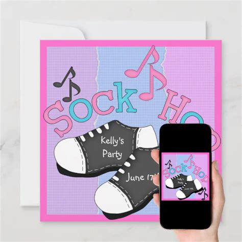 Sock Hop Party Invitations | Zazzle