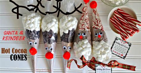 Santa And Reindeer Hot Cocoa Cones By Hip Save Holiday Crafts Gifts Holiday Crafts Easy