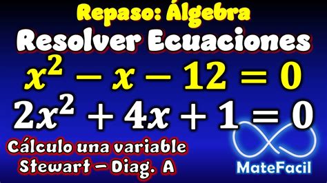 08 Ecuaciones De Primer Y Segundo Grado Factorización Y Fórmula General Despejes Youtube