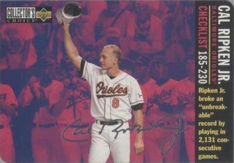 1996 Upper Deck Collector S Choice Checklist Silver Foil Signature