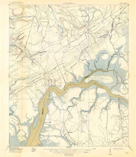 1919 Topo Map Of Wando South Carolina Quadrangle Etsy