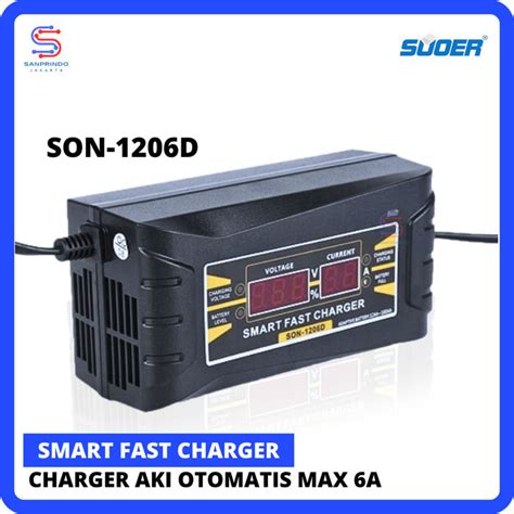 Jual Smart Fast Charger Aki 12V 6A Suoer Son 1206D Cas Aki Accu