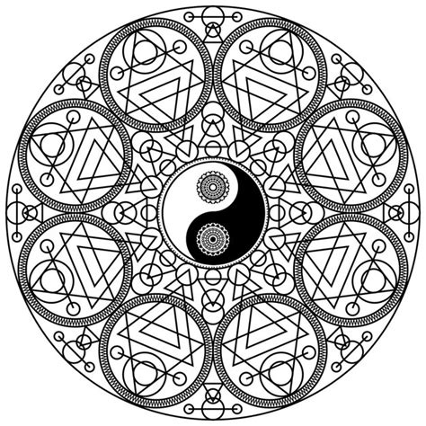 Premium Vector A Black And White Yin Yin Symbol With Circles And Stars