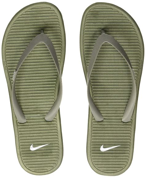 Nike Men Solarsoft Thong 2 Carbon Green Tumbled Grey White Bamboo Flip Flops 5 5 Uk 38 5 Eu 6