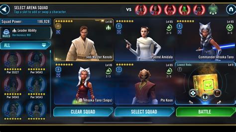 SWGOH Squad Arena Jedi Master Kenobi JMK Vs Great Mothers