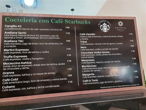 Carta Del Café Starbucks Coffee Ixtapa