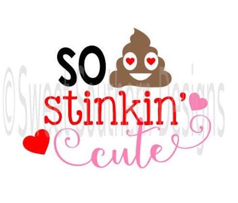 So Stinkin Cute Poop Emoji Valentines Day Svg Instant Etsy