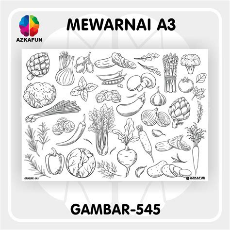 Kertas Mewarnai A3 Sayuran Mewarnai Anak Lazada Indonesia