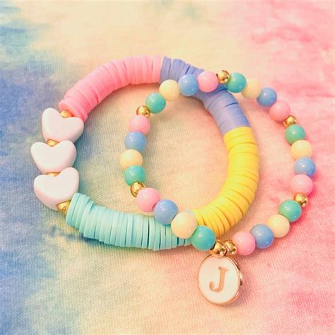 Pastel Rainbow Bracelet Set Price For Set Etsy