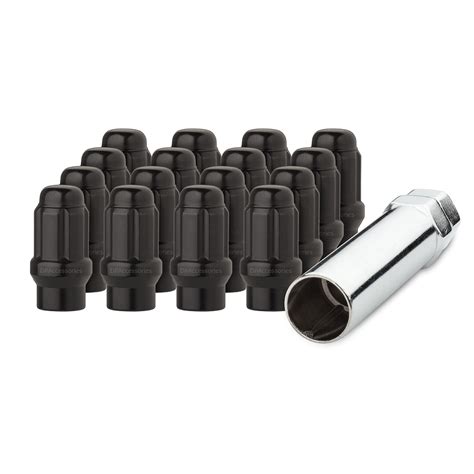 16 Black 12 20 Closed End Et Spline Tuner Lug Nuts For Aftermarket Wheels Ebay