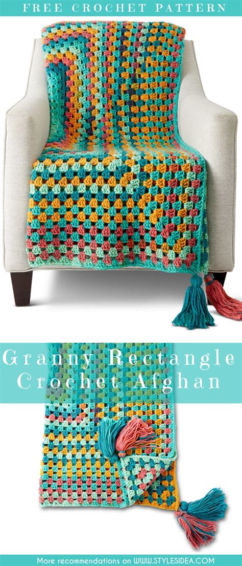 Granny Rectangle Crochet Afghan Free Pattern Styles Idea