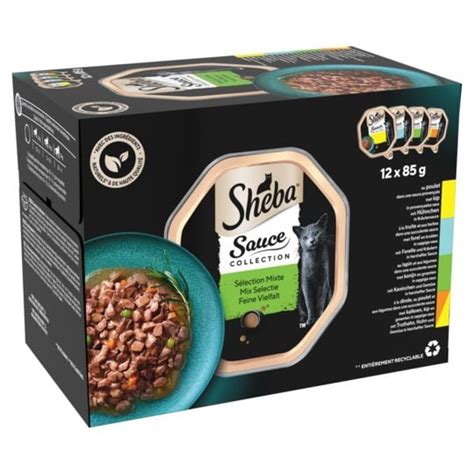 Pâté pour chat Adulte en sauce sélection mixte SHEBA la boite de 12