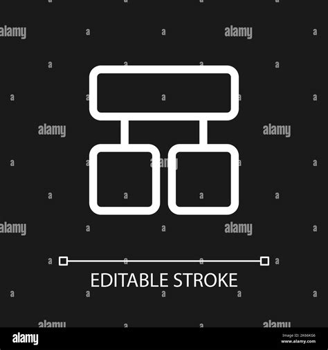 Block Diagram Pixel Perfect White Linear Ui Icon For Dark Theme Stock