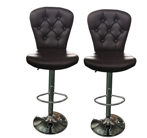 Sleek Stylish Chrome Hydraulic Degree Swivel Bar Stool Set Of