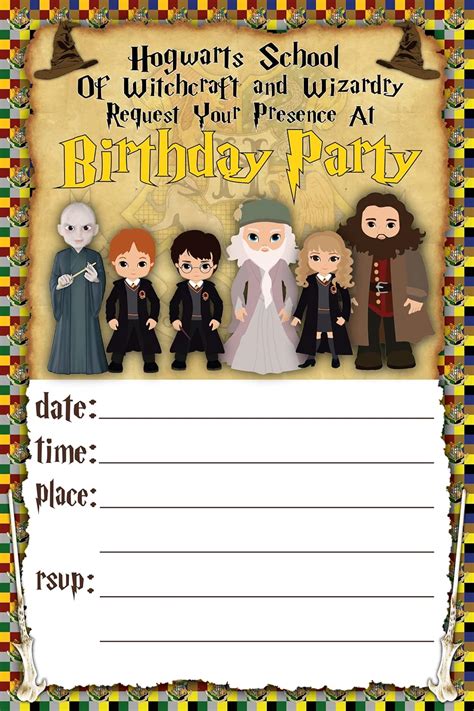 Amazon Tarjetas De Invitaci N Y Sobres De Harry Potter