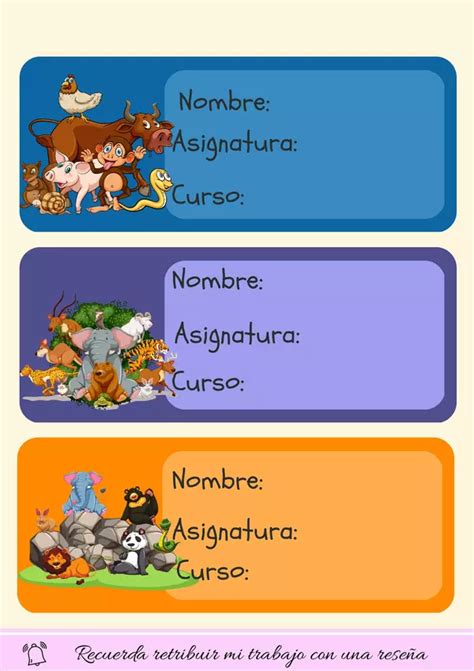 Etiquetas Escolares Edición Especial de Animales | profe.social