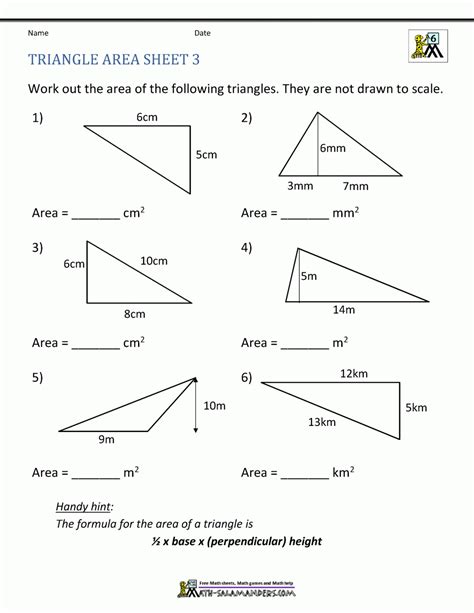 Area Of Triangle Worksheet Corbettmaths