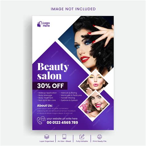 Premium Vector Modern Beauty Salon Flyer And Spa Poster Colorful