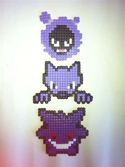 Pokemon Gastly Haunter Gengar Hama Perler Beads Design Pattern