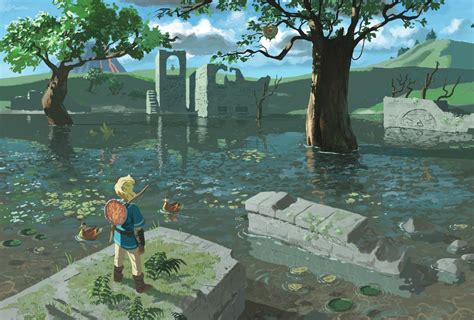 Legend Of Zelda Breath Of The Wild Scenery Art Link Adventures Botw