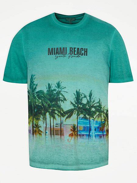 West Coast California Palm Tree T Shirt Men George At Asda