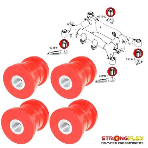 Kit silentblocs polyuréthane du berceau arriére Serie 5 E60 E61