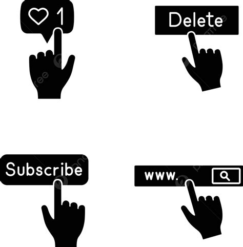 App Buttons Glyph Icons Set Interface Delete Silhouette Vector Interface Delete Silhouette