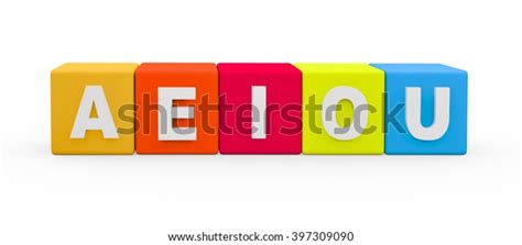 3d Render Vowel Letters Aeiou Building Stock Illustration 397309090