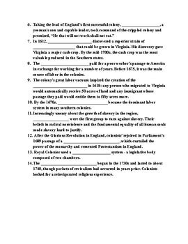 Apush Unit Quiz Worksheet By Oasis Edtech Tpt