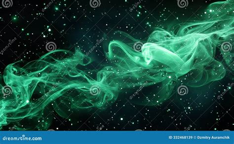 On A Transparent Background Realistic Green Gas Cloud Formations Are