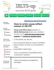 Guide On Writing Cause And Effect Essays For Ielts Course Hero