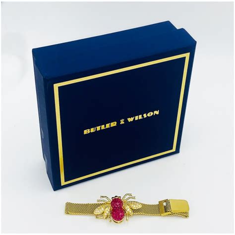 Original Boxed Butler And Wilson Gilt Bracelet Set With Large Bee On