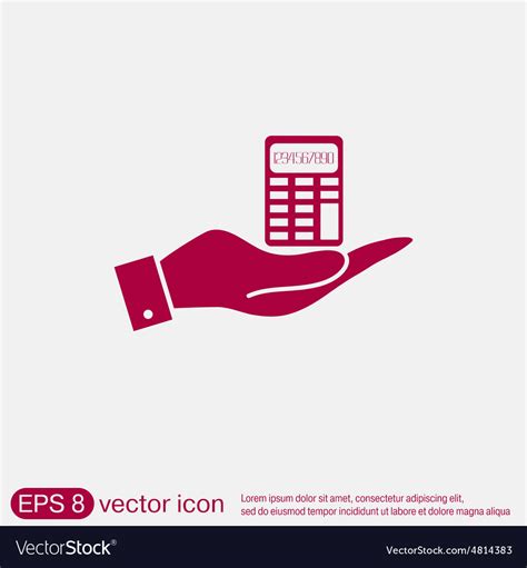 Hand Holding A Calculator Royalty Free Vector Image