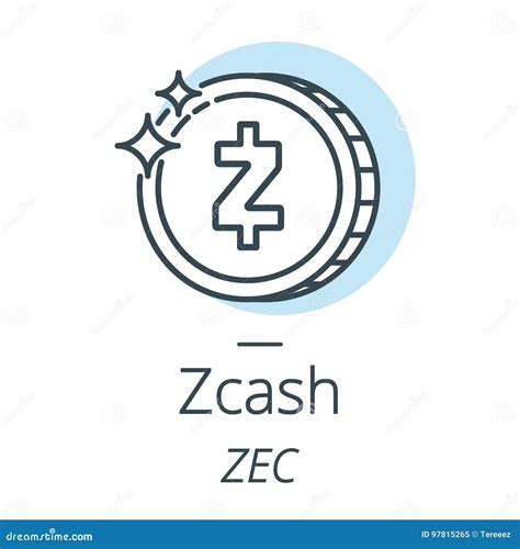 Zcash Cryptocurrency Coin Line Icon Of Virtual Currency Stock Vector