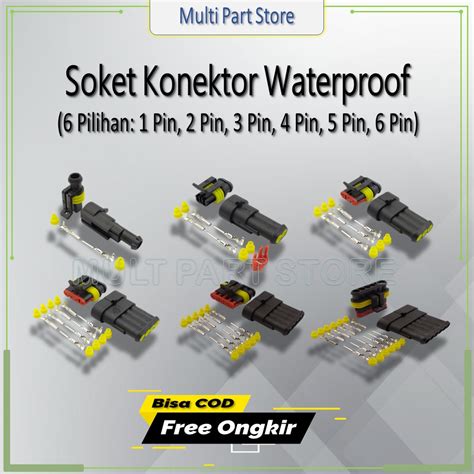 Jual Soket Konektor Kabel Motor Anti Air Full Set Pin